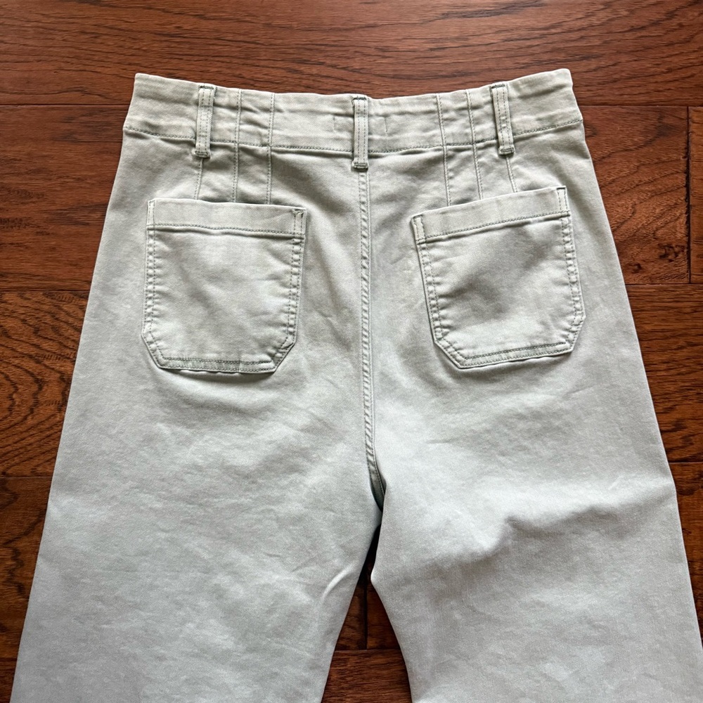 LC Lauren Conrad Wide-Leg Capri Pants Green 12P - Picture 10 of 13